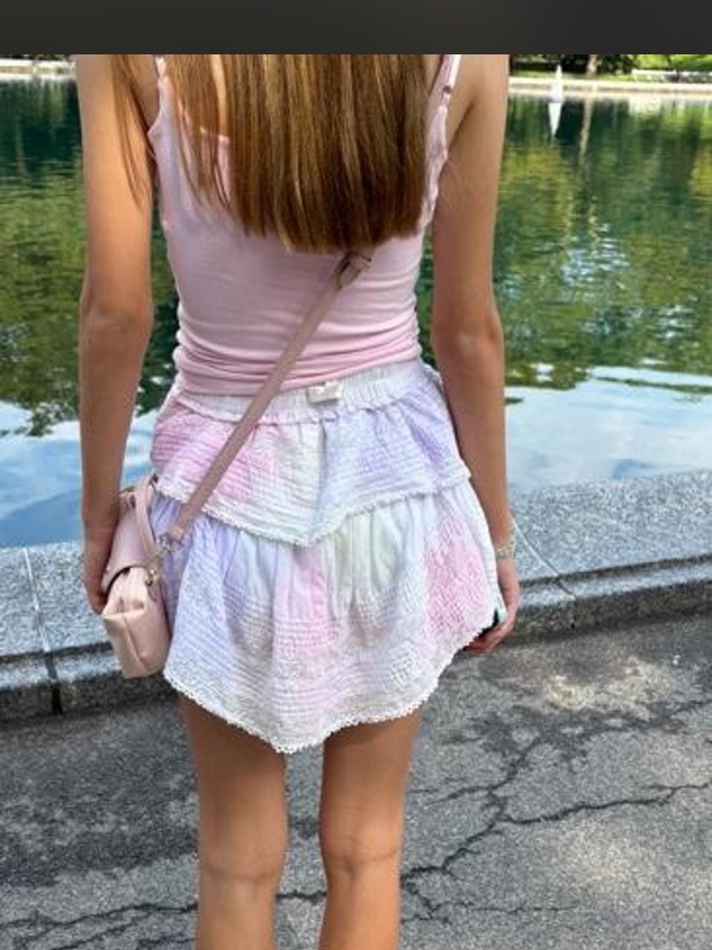 LoveShackFancy Pastel Ombre Tiered Lace Mini Skirt - Picture 6 of 8
